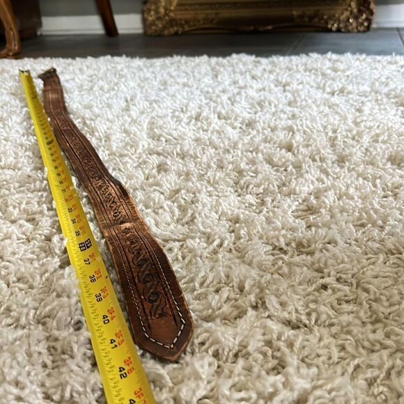 Beautiful men’s leather belt size 36 solid brass buckle - Picture 10 of 12